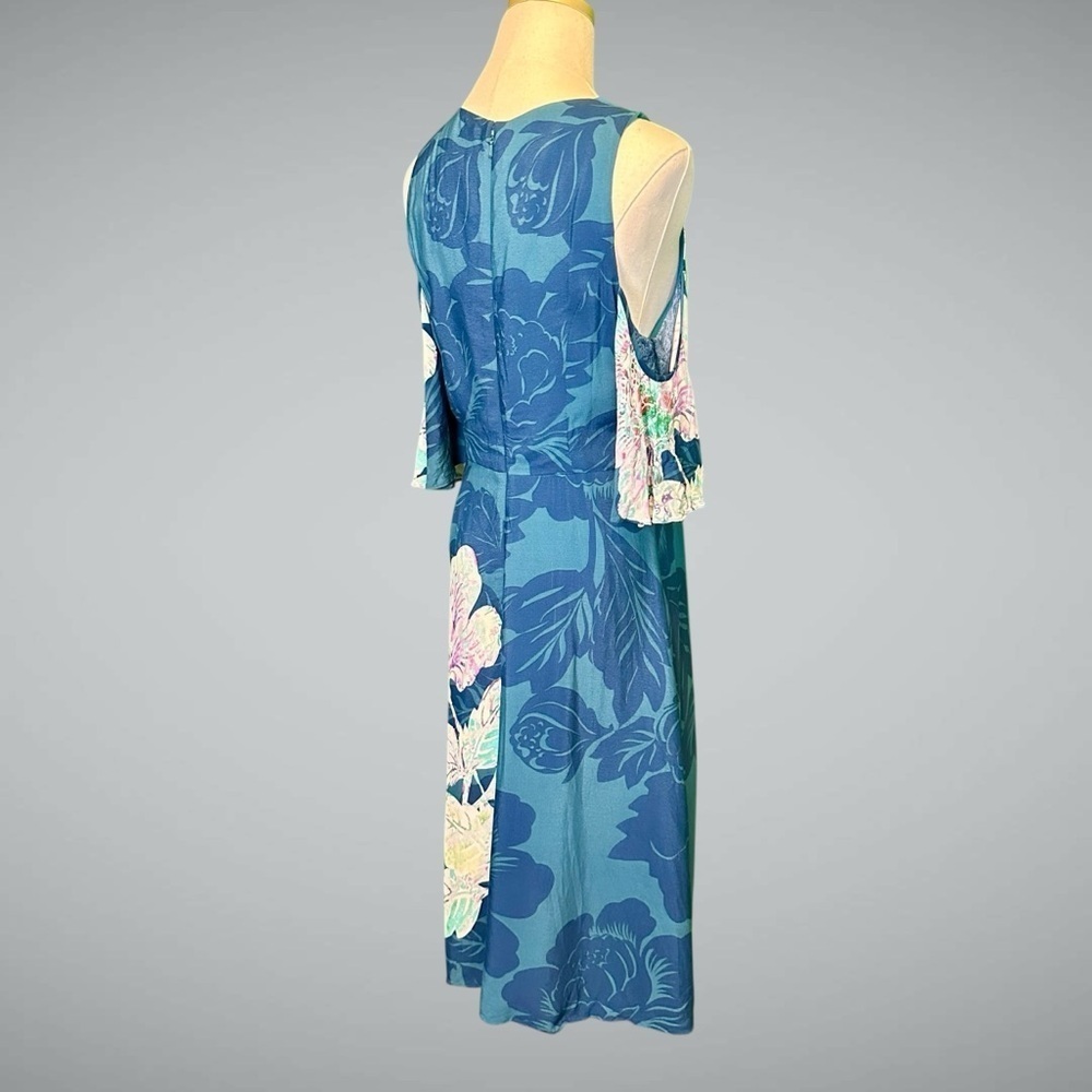 Maeve by Anthropologie ‘Elia’ Cold Shoulder Floral Print Dress in Turquoise 10 - Picture 12 of 16